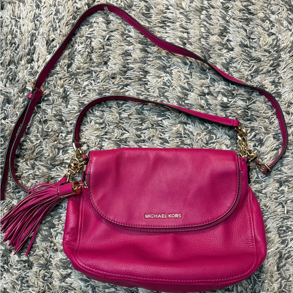 Michael Kors Pink Crossbody Bag with Tassel Detail